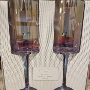 Gorgeous Cupcakes and Cashmere Purple Wine Glasses Set of 2